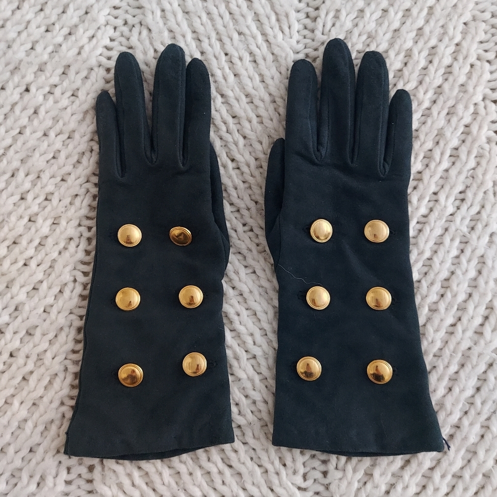 NORDSTROM Suede Gloves - Navy Blue